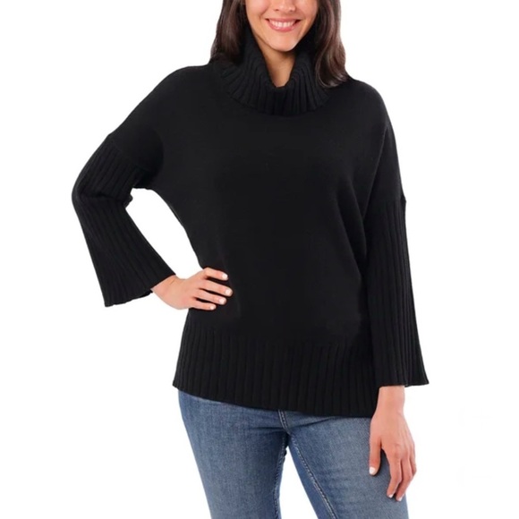 Cyrus Ladies' Black Cowl Neck Turtleneck Sweater Large - Picture 2 of 10